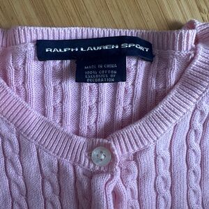 Polo by Ralph Lauren Pink Cable Knit Cardigan